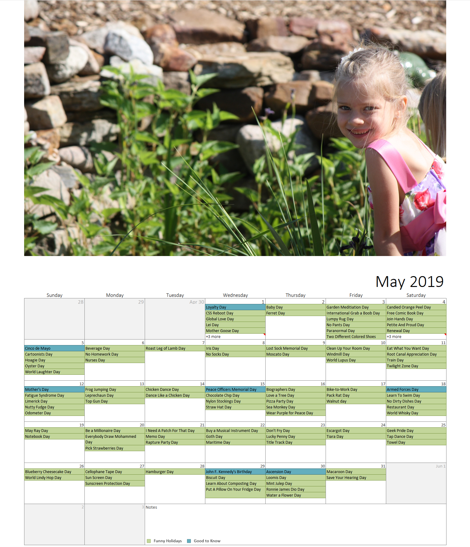 Year Photo Calendar Template